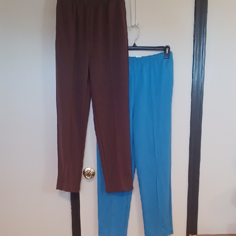 Blair Women's Brown and Blue Straight Leg Pants